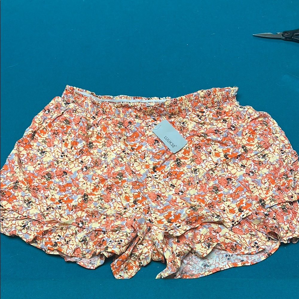 Vibrant Orange Shorts with Elastic Waistband